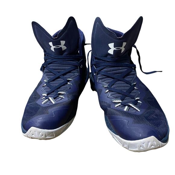 UNDER ARMOUR 9.5 Lightning 4 Mens Basketball Shoe Sneakers Navy Blue & White main image 10